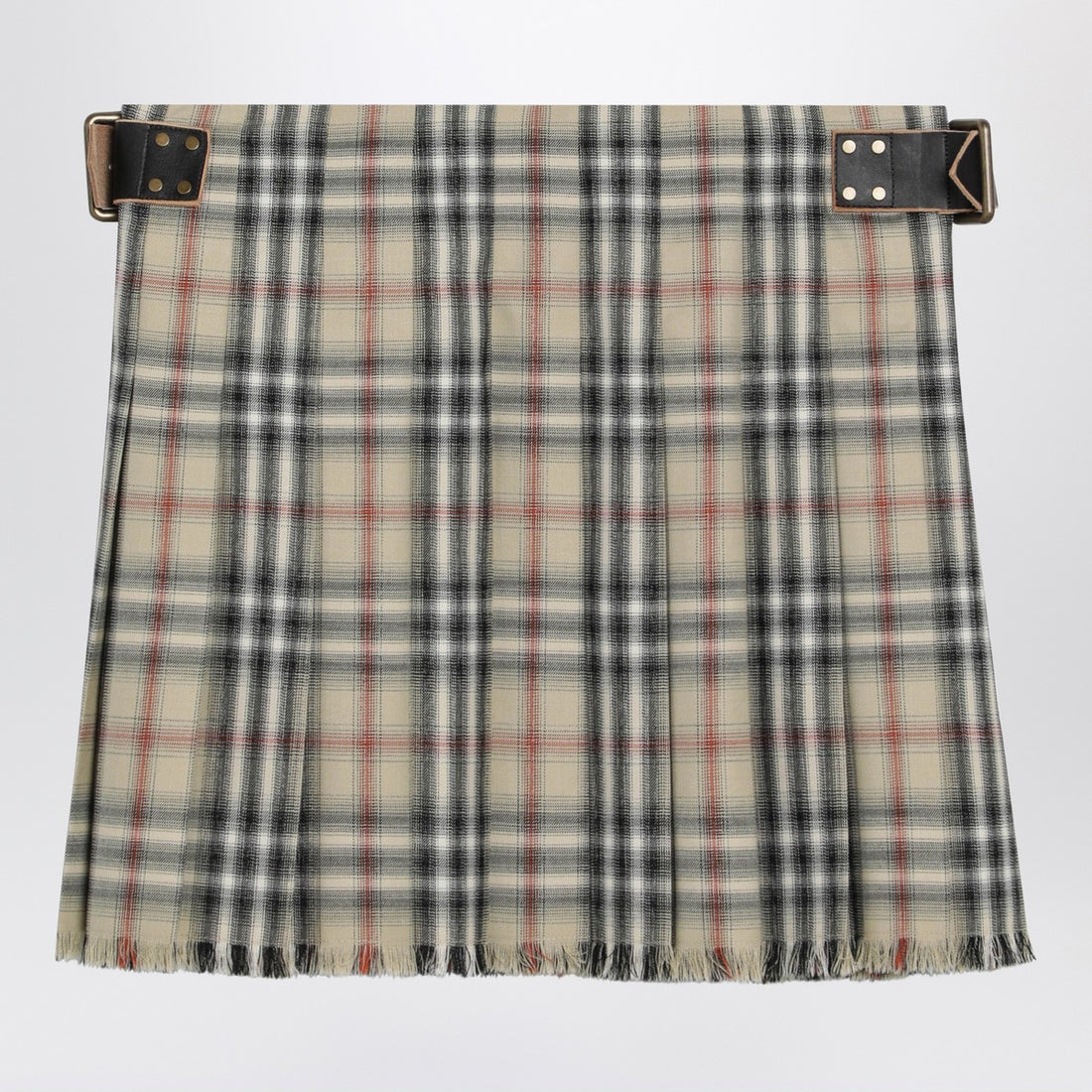 Burberry Wool Mini Kilt Check Beige