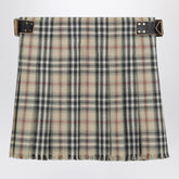 Burberry Wool Mini Kilt Check Beige
