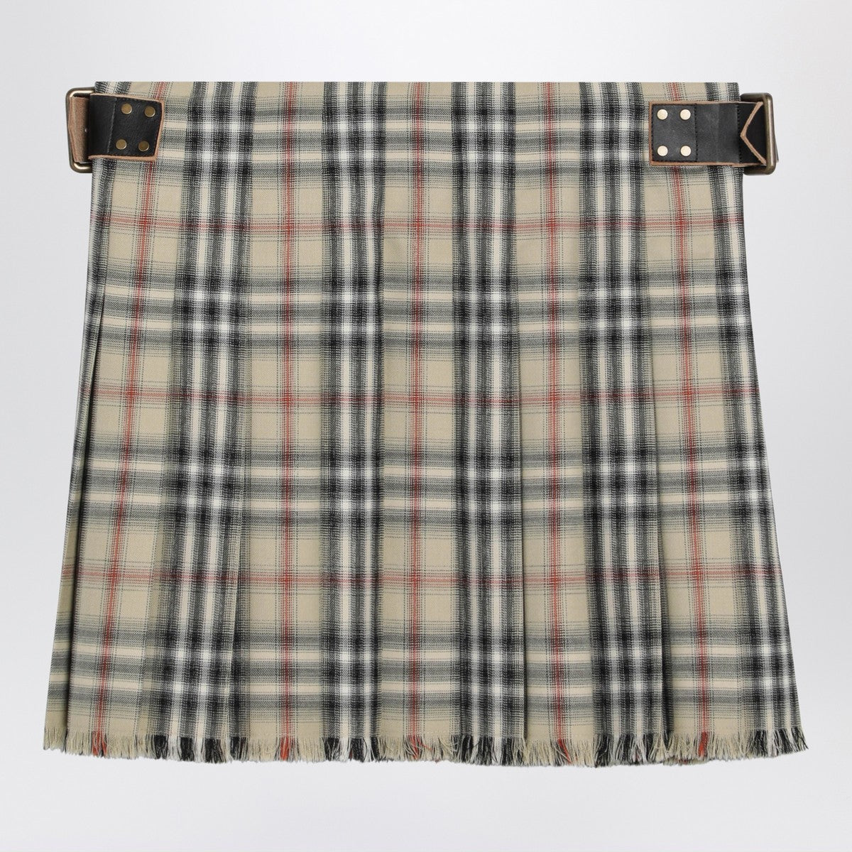 Burberry Wool Mini Kilt Check Beige