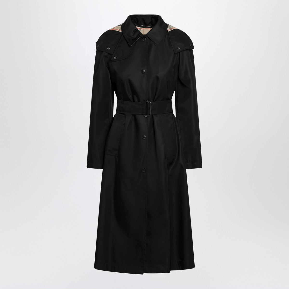 Burberry Long Nylon Car Coat Black