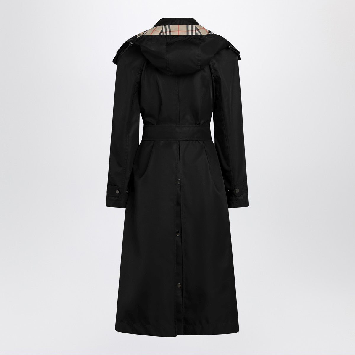 Burberry Long Nylon Car Coat Black