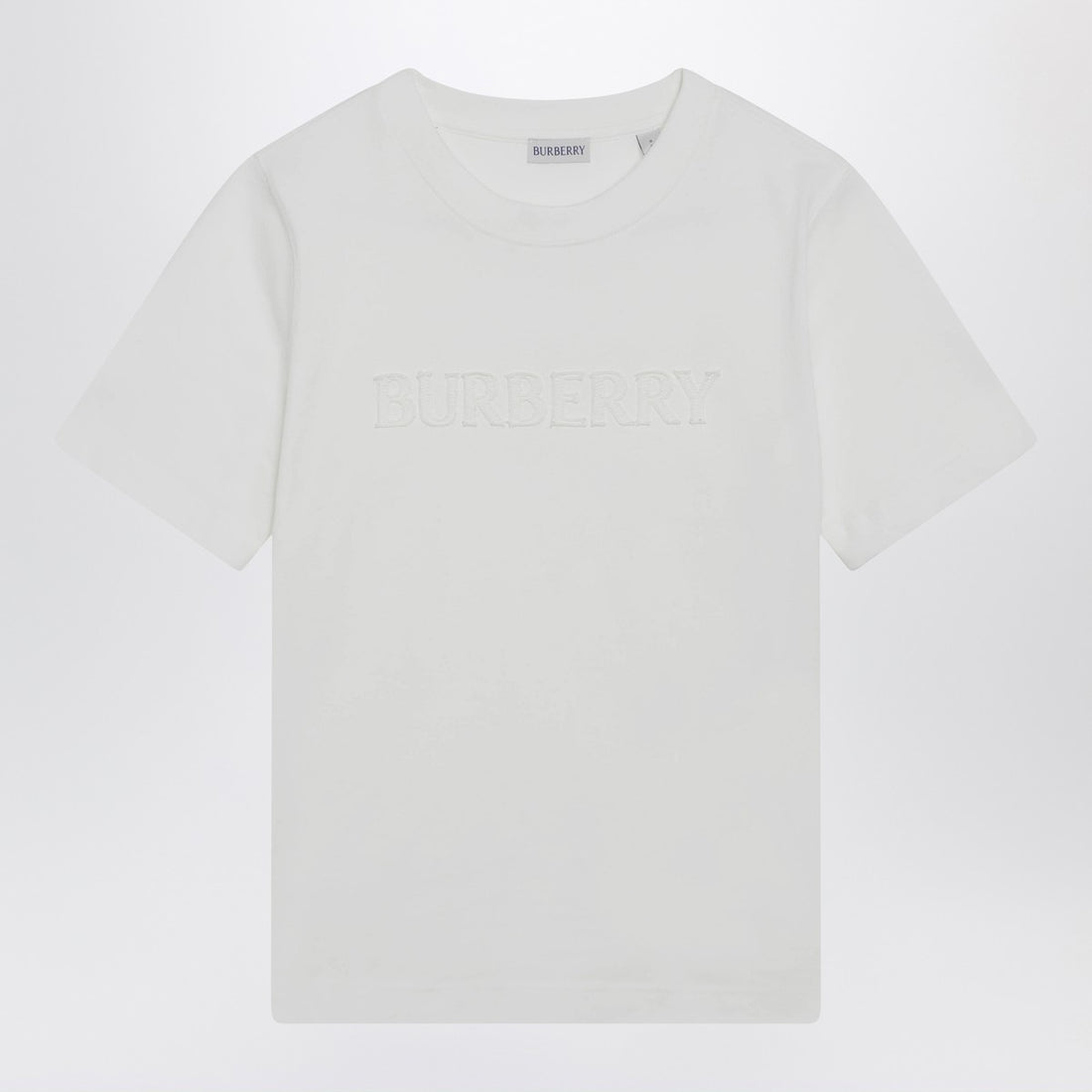 Burberry Embroidered Logo Cotton T-shirt White