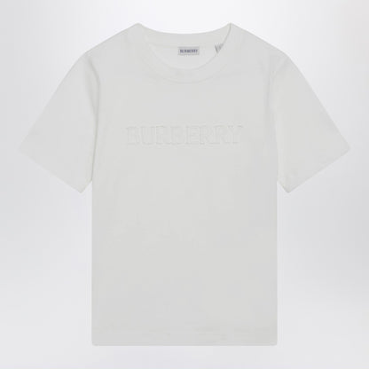 Burberry Embroidered Logo Cotton T-shirt White