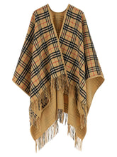 Burberry Check Wool Reversible Cape Beige