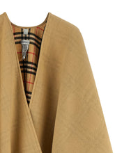 Burberry Check Wool Reversible Cape Beige