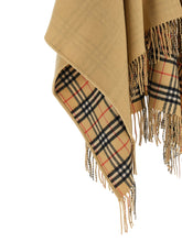 Burberry Check Wool Reversible Cape Beige
