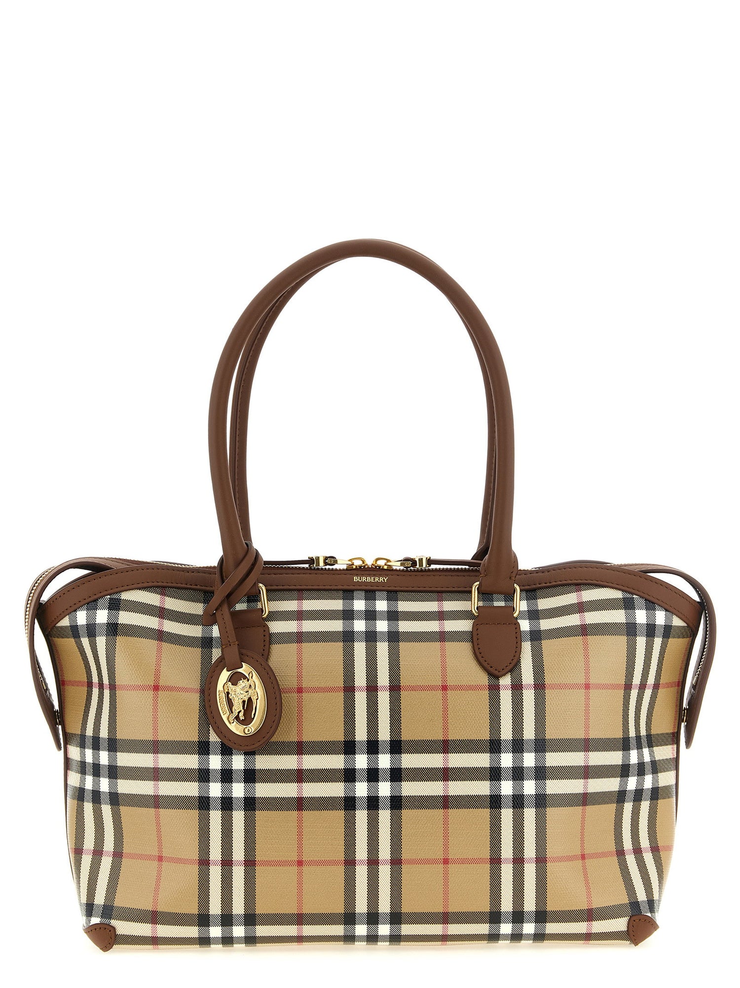 Burberry Small Check Shopping Bag Beige