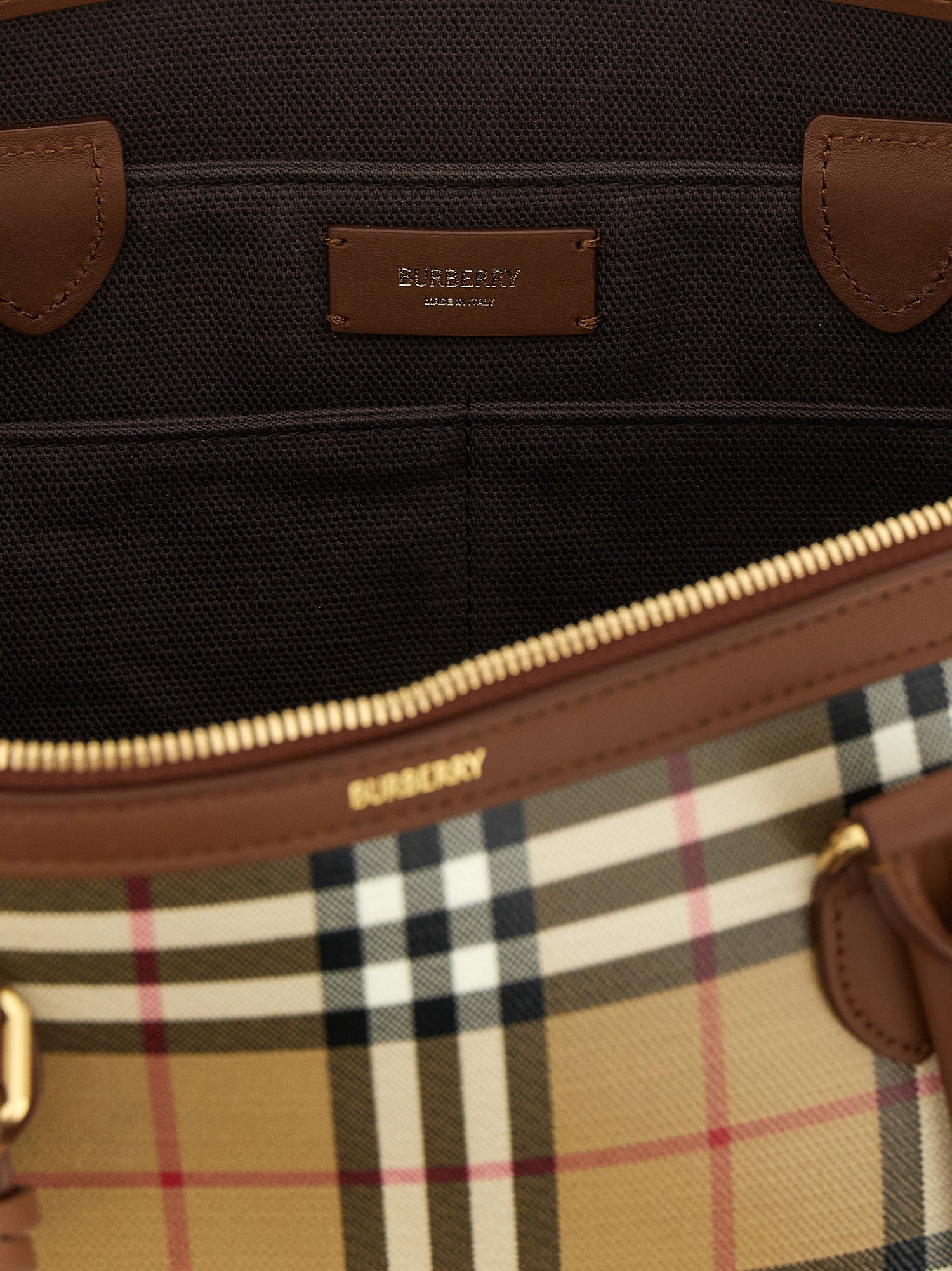 Burberry Small Check Shopping Bag Beige