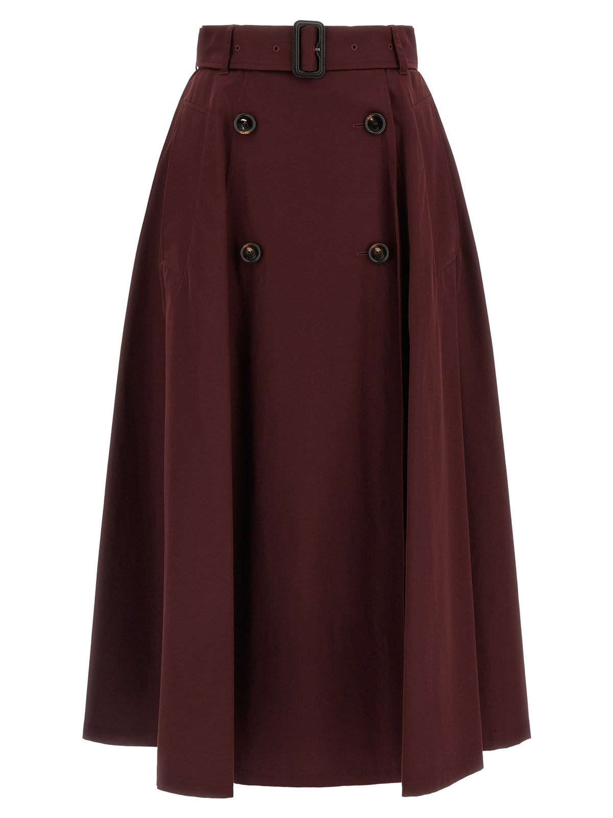 Burberry Gabardine Trench Coat Skirt Bordeaux