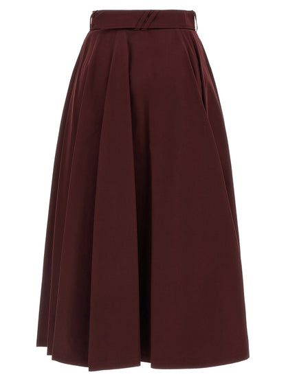 Burberry Gabardine Trench Coat Skirt Bordeaux