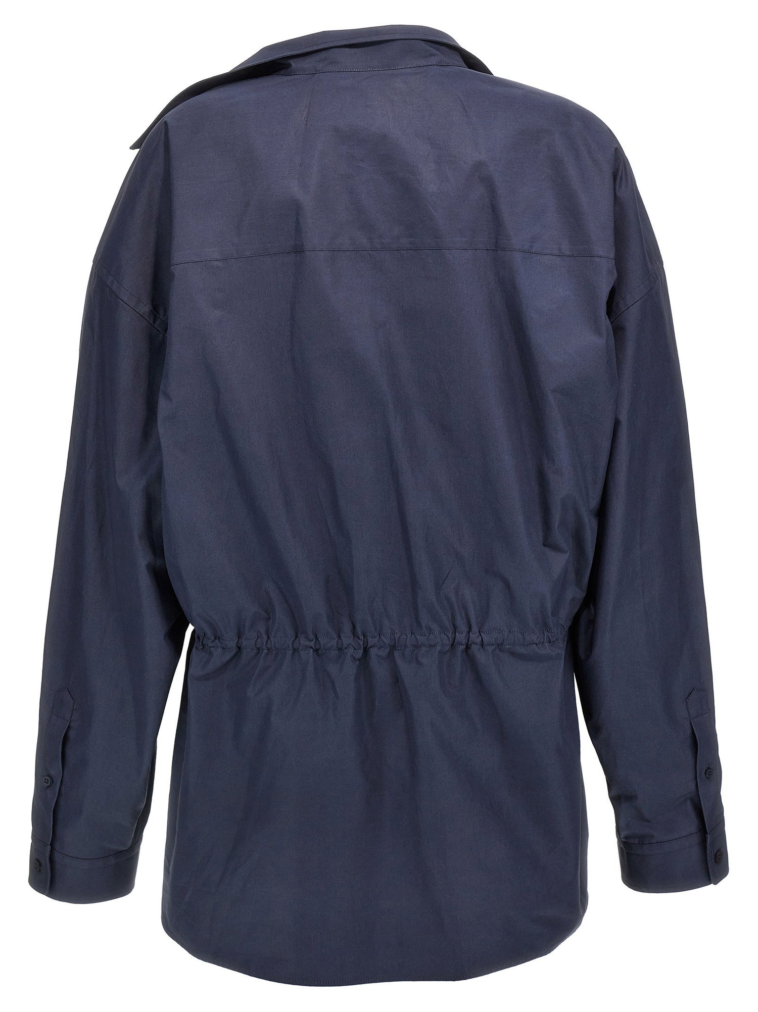 Balenciaga Stile Camicia Mini Dress Blue