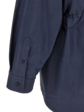 Balenciaga Stile Camicia Mini Dress Blue