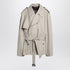 Balenciaga Beige Cropped Cotton-Twill Trench Coat Beige
