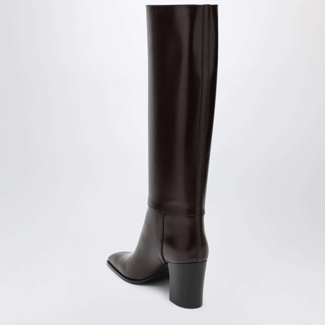 Saint Laurent Bordeaux Leather Julia Heeled Boots Red
