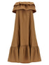 Saint Laurent Flounce Dress Brown