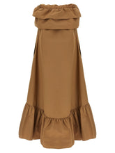Saint Laurent Flounce Dress Brown