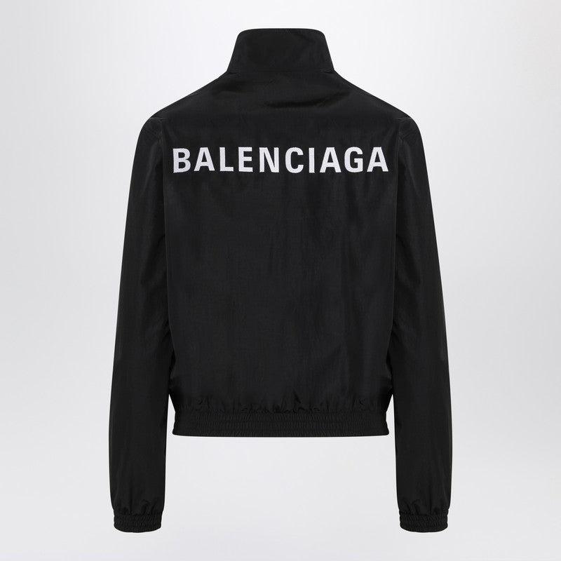 Balenciaga Black logo zip bomber jacket Black