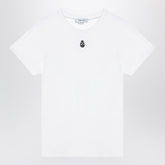 Alexander Mcqueen White Cotton T-shirt with Inverted Skull Embroidery White