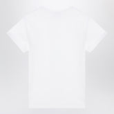 Alexander Mcqueen White Cotton T-shirt with Inverted Skull Embroidery White