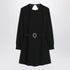 Saint Laurent Black Sable Mini Dress with Crystal-Buckle Belt Black