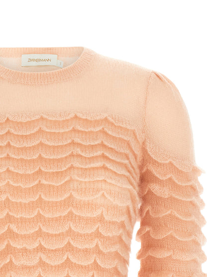 Zimmermann Hypnotic Scallop Sweater Pink