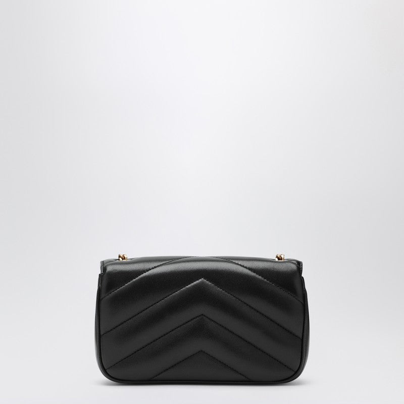 Saint Laurent LouLou Mini Quilted Leather Shoulder Bag Black