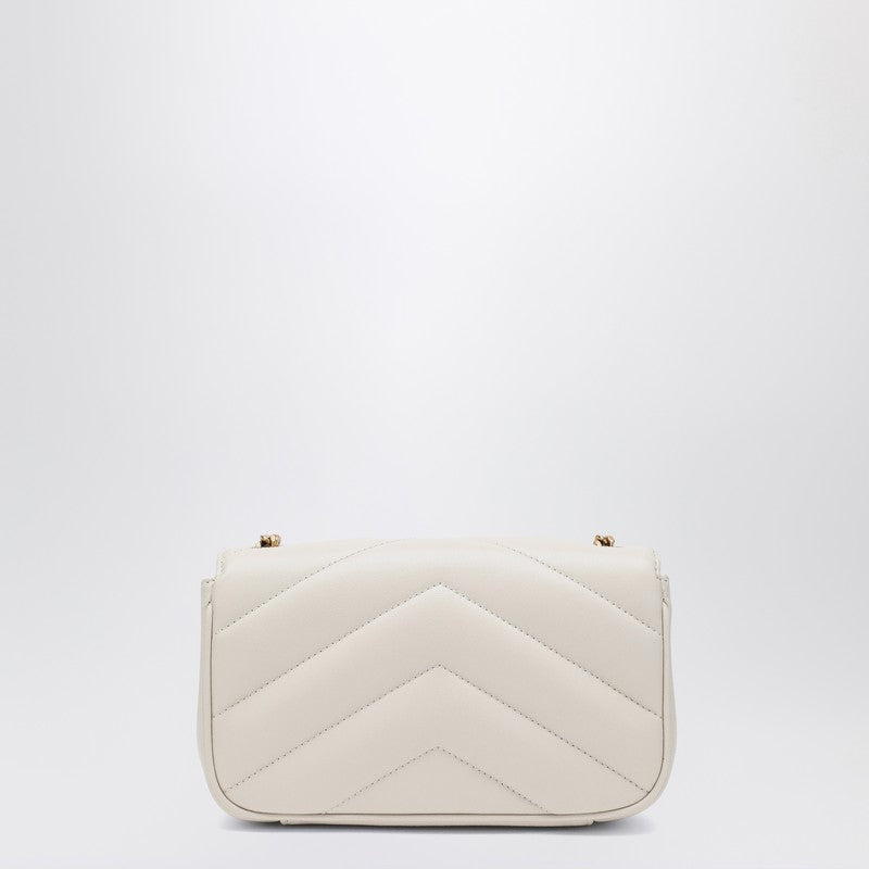 Saint Laurent LouLou Mini Cream Quilted Lambskin Crossbody Bag White