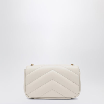 Saint Laurent LouLou Mini Cream Quilted Lambskin Crossbody Bag White