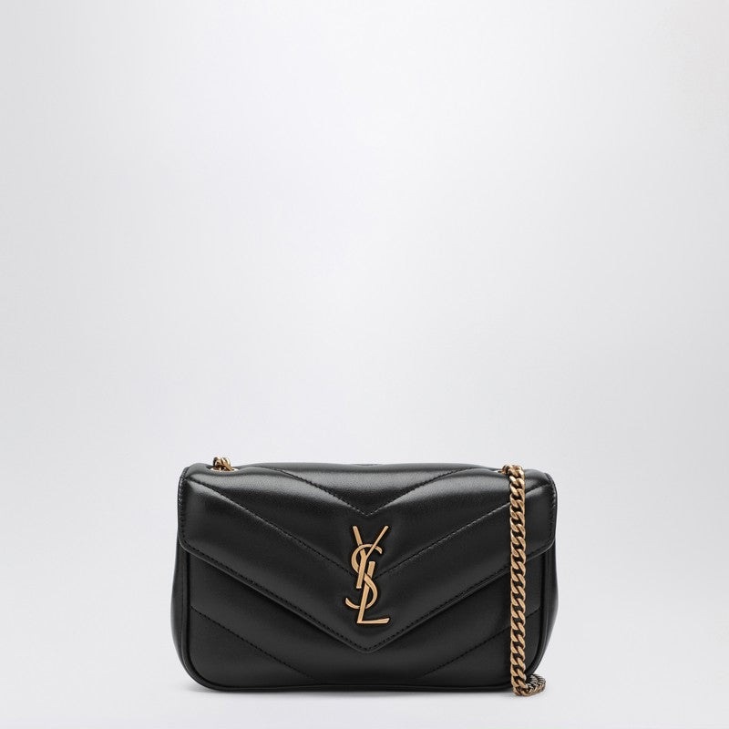 Saint Laurent Loulou Mini Quilted Black Leather Crossbody Bag Black