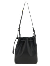 Saint Laurent Large Leather Bucket Bag Green