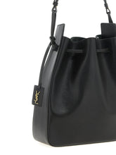 Saint Laurent Large Leather Bucket Bag Green