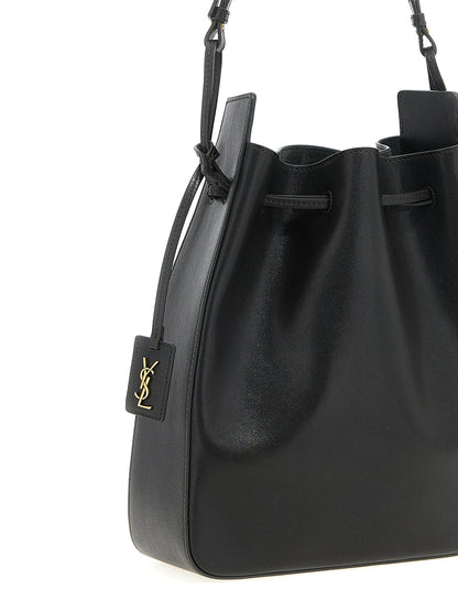 Saint Laurent Large Leather Bucket Bag Green