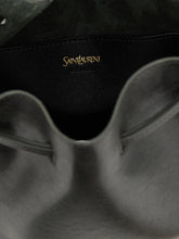 Saint Laurent Large Leather Bucket Bag Green