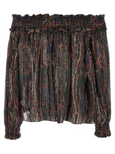 Saint Laurent Smock Stitch Blouse Multicolor