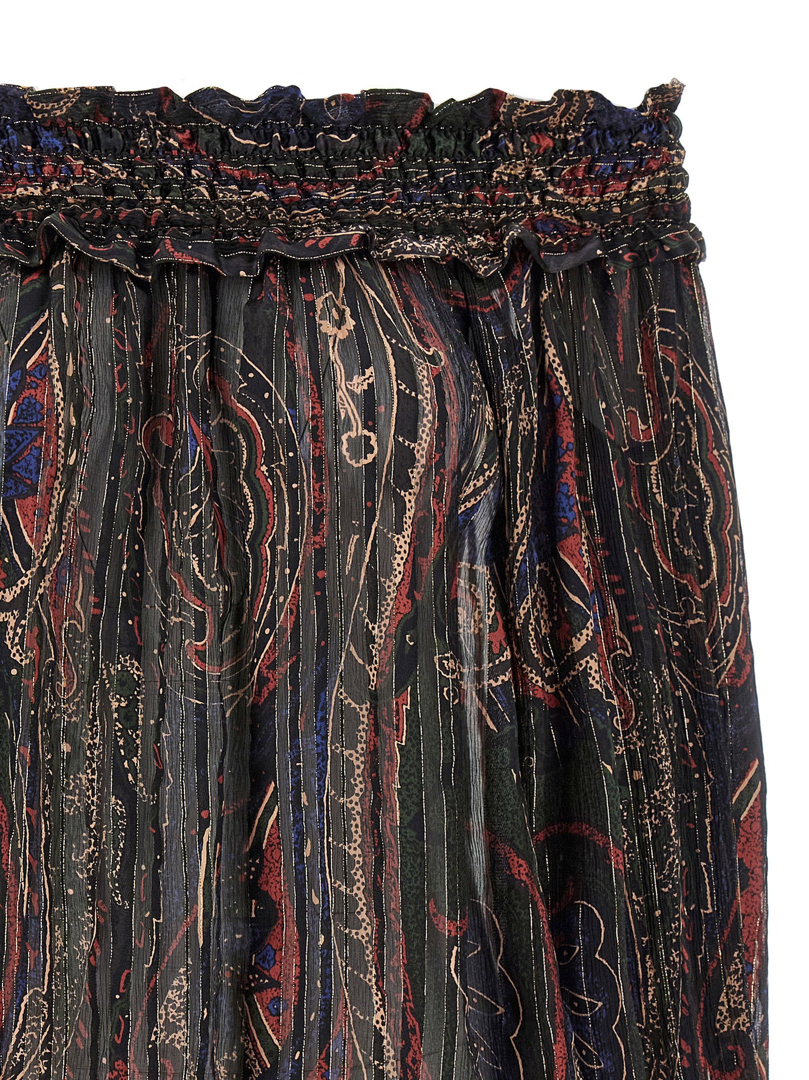 Saint Laurent Smock Stitch Blouse Multicolor