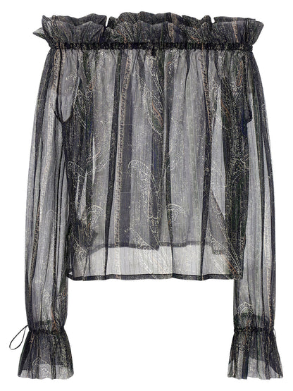 Saint Laurent Lurex Blouse Multicolor