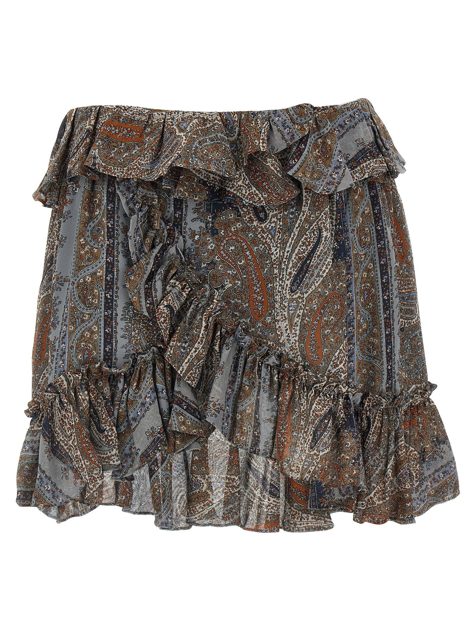 Saint Laurent All Over Print Skirt Multicolor