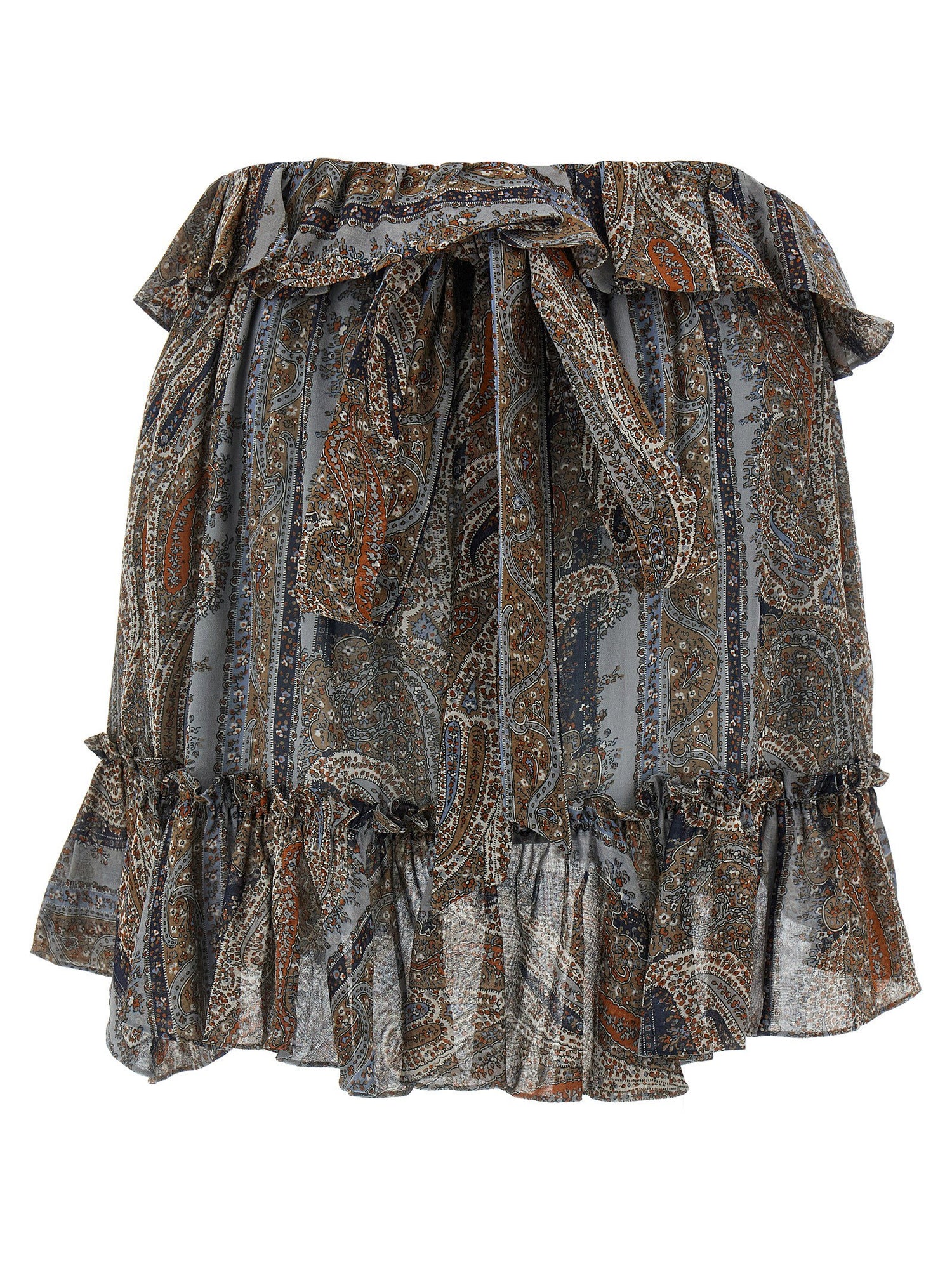 Saint Laurent All Over Print Skirt Multicolor