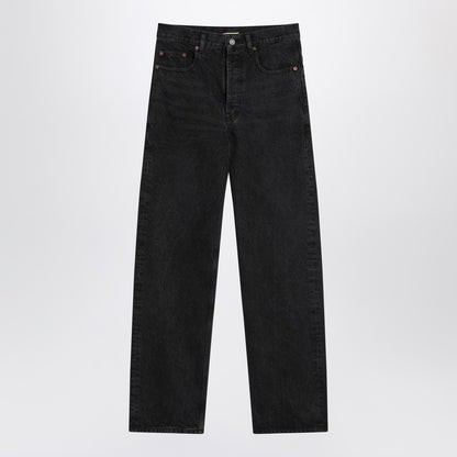 Saint Laurent Black Washed Carrot-Fit Jeans with High Waist black