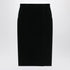Saint Laurent Green Velvet Wrap Midi Skirt Black