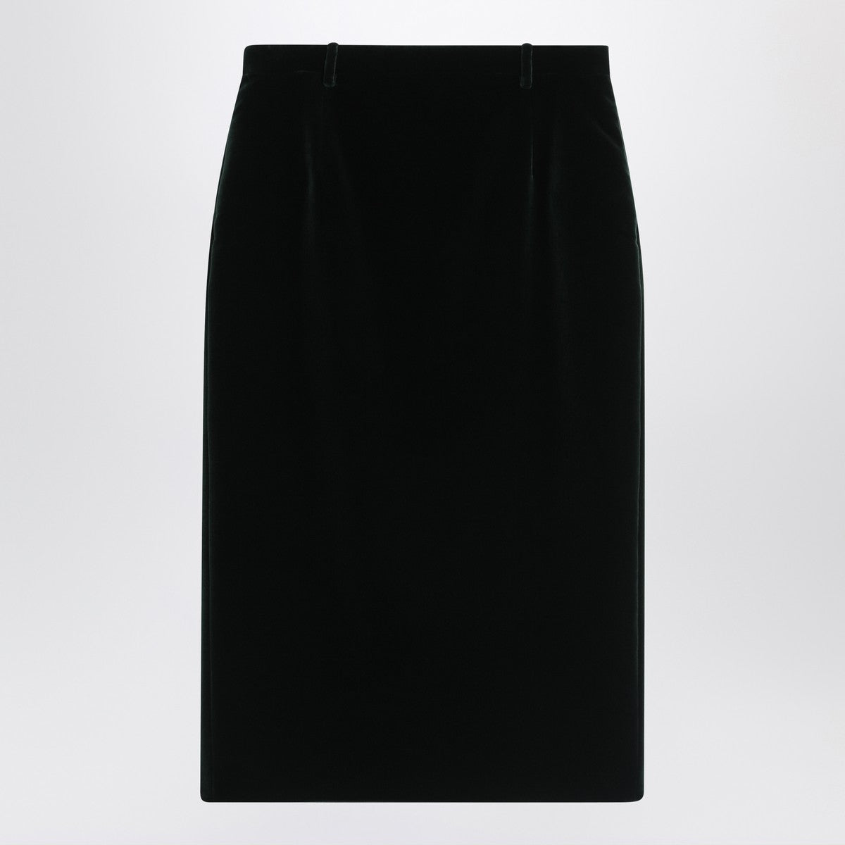 Saint Laurent Green Velvet Wrap Midi Skirt Black