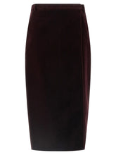 Saint Laurent Velvet Skirt Bordeaux