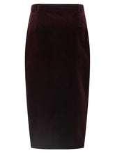 Saint Laurent Velvet Skirt Bordeaux