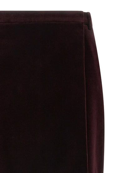 Saint Laurent Velvet Skirt Bordeaux