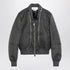Alexander Mcqueen Grey Nylon Zipped Bomber Jacket with Check Lining Grey