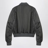 Alexander Mcqueen Grey Nylon Zipped Bomber Jacket with Check Lining Grey