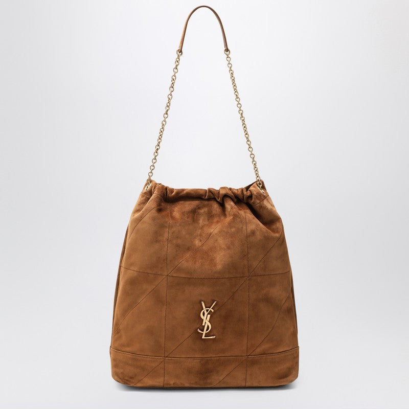 Saint Laurent Large Jamie Shoulder Bag in Caramel Suede Brown