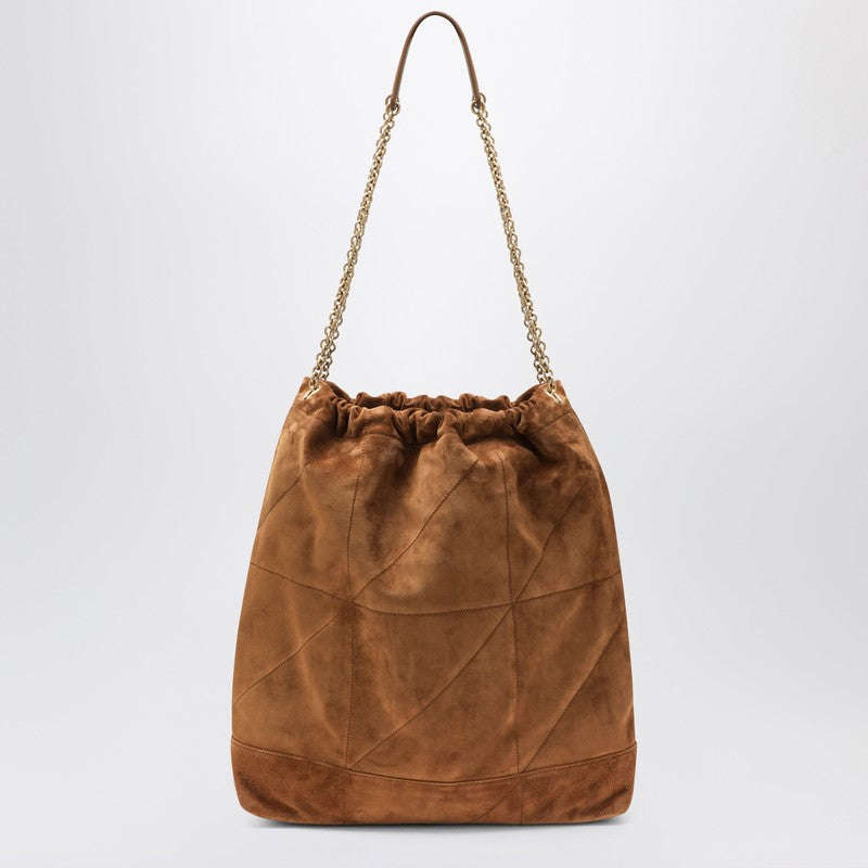 Saint Laurent Large Jamie Shoulder Bag in Caramel Suede Brown