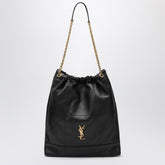 Saint Laurent Large Jamie Shoulder Bag in Black Quilted Leather with Gold-Tone Cassandre Logo black