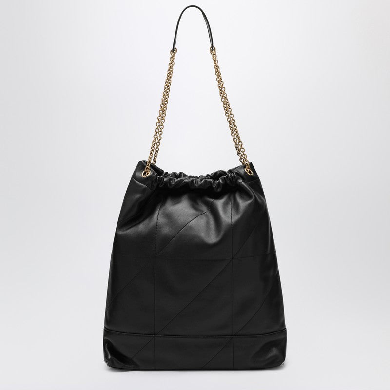 Saint Laurent Large Jamie Shoulder Bag in Black Quilted Leather with Gold-Tone Cassandre Logo black